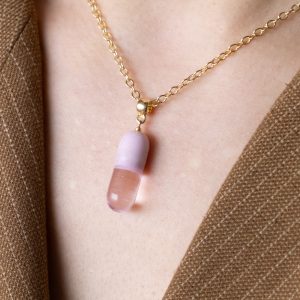 Подвеска «Алхимия» из стекла розовая