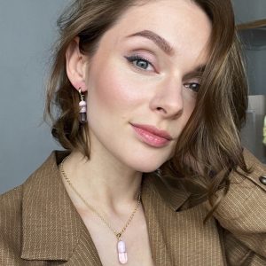 Подвеска «Алхимия» из стекла розовая