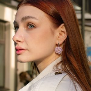 Серьги «Розовые пионы»