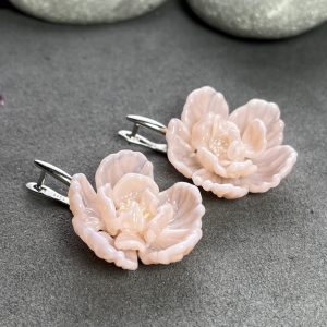 Серьги «Розовые пионы»